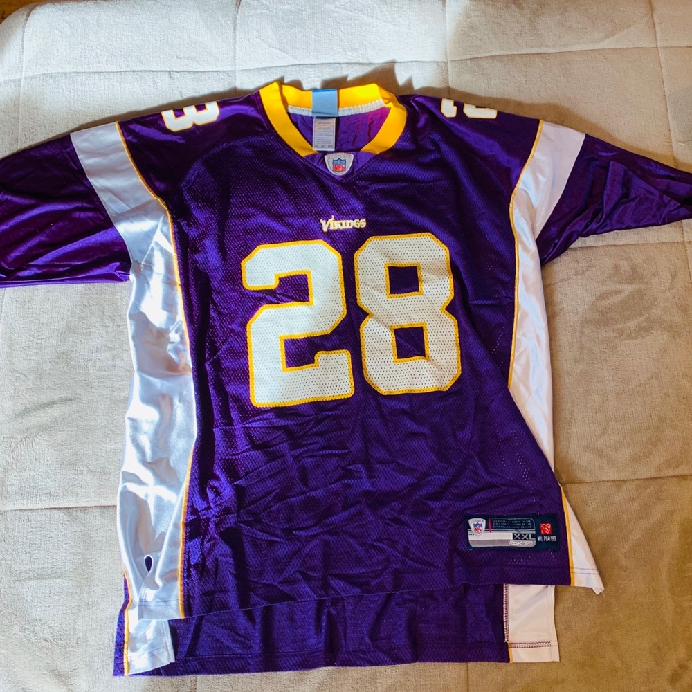 Vintage Number 28 Vikings Jersey